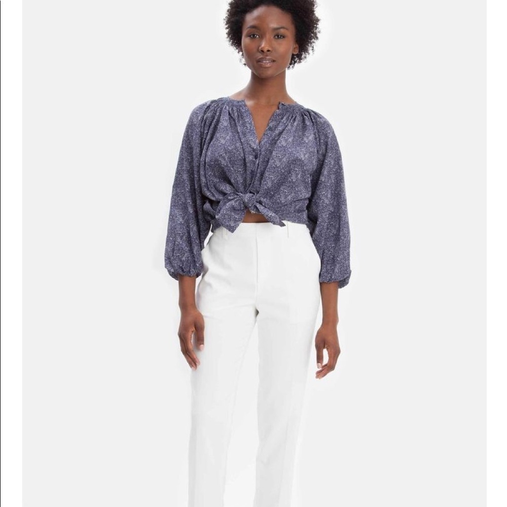 NEW • Tucker NYC • Classic Blouse Navy Vine Floral